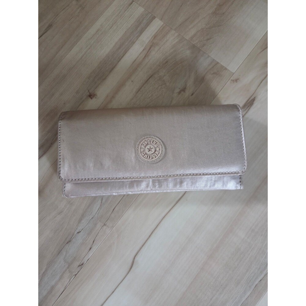 Kipling Wallet Beige Gold Metallic Card Holder